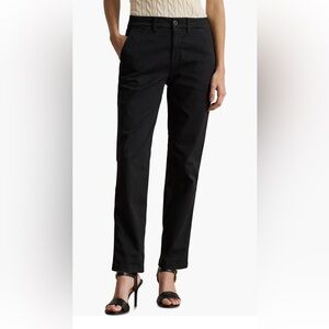 Lauren Ralph Lauren Gabby Slim Fit Stretch Twill Chinos Black Size 10 NWT